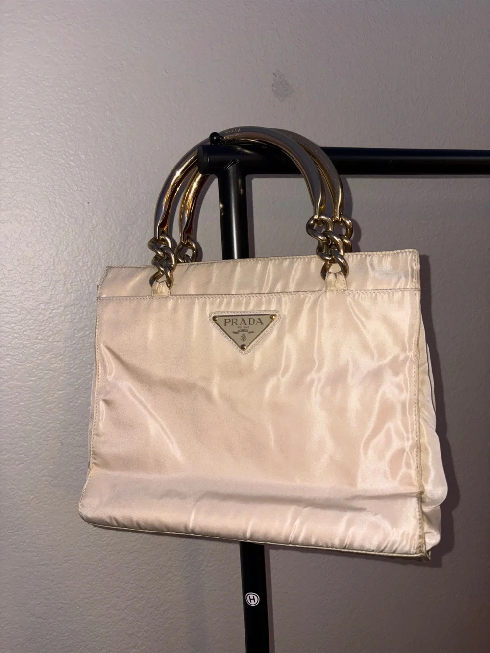 Prada 2000-2013 Tessuto Metal Handle Handbag - Picture 2 of 9